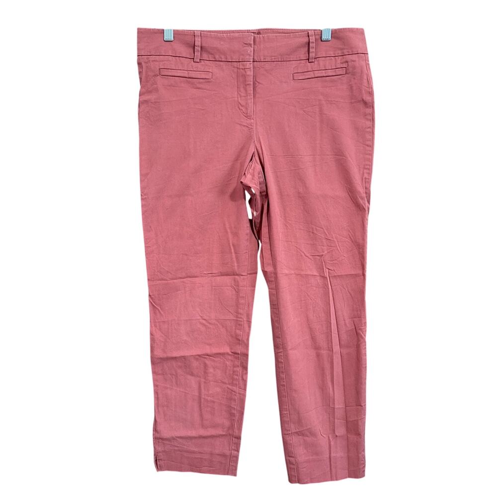 Ann Taylor LOFT Womens Pants Coral Mid Rise Devin Cropped Leg Stretch 8
